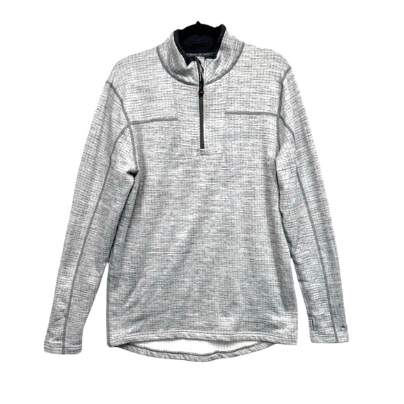 Terramar Sweater Mens Large 3.0 Ecolator Performance 1/4 Zip Shirt Gray - Picture 1 of 15